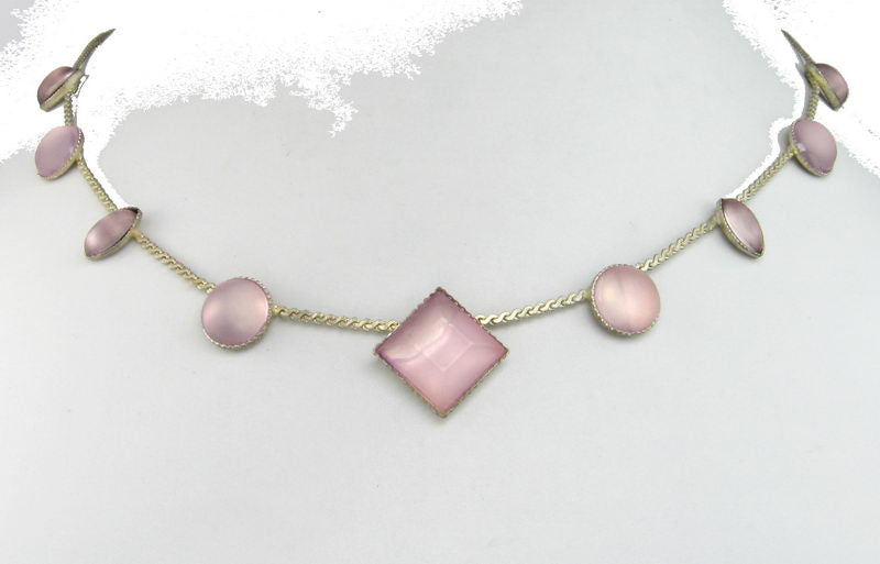 Necklace - Frosted Pink - Pink