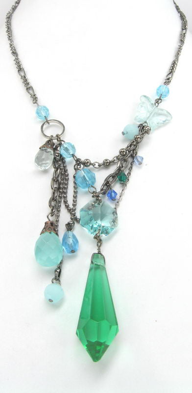 Necklace - Bead & Crystal - Green