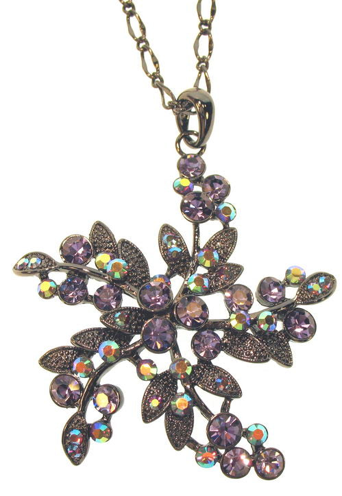 Necklace Snowflake Pendant Tanzanite