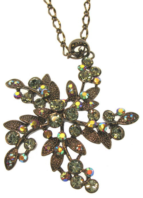 Necklace Snowflake Pendant Sapphire