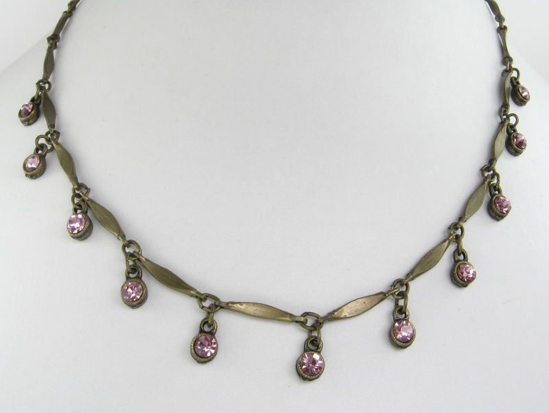 Necklace Brass Imitation Leatherrple Multi Drop
