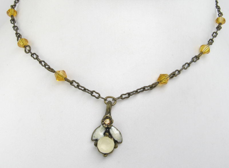 Necklace - Bee Drop - Yellow