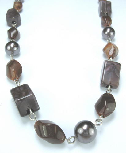 Necklace - Resin  - Brown
