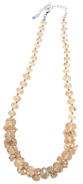 Necklace - Cryst Beaded Match Br628 Champ - Champagne