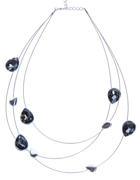 Necklace - Black Floating N/Lace - Black