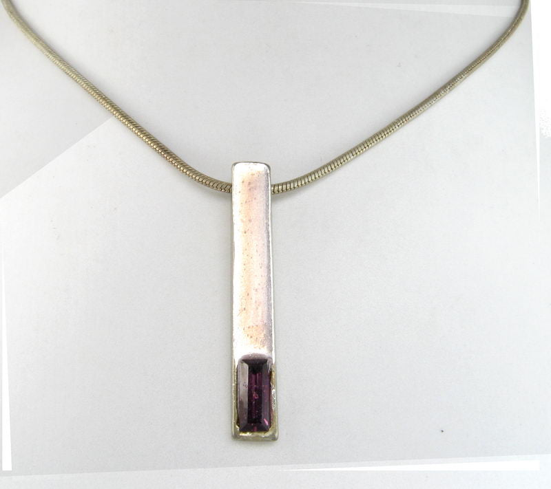 Necklace Small Snake C/W Stone Sil