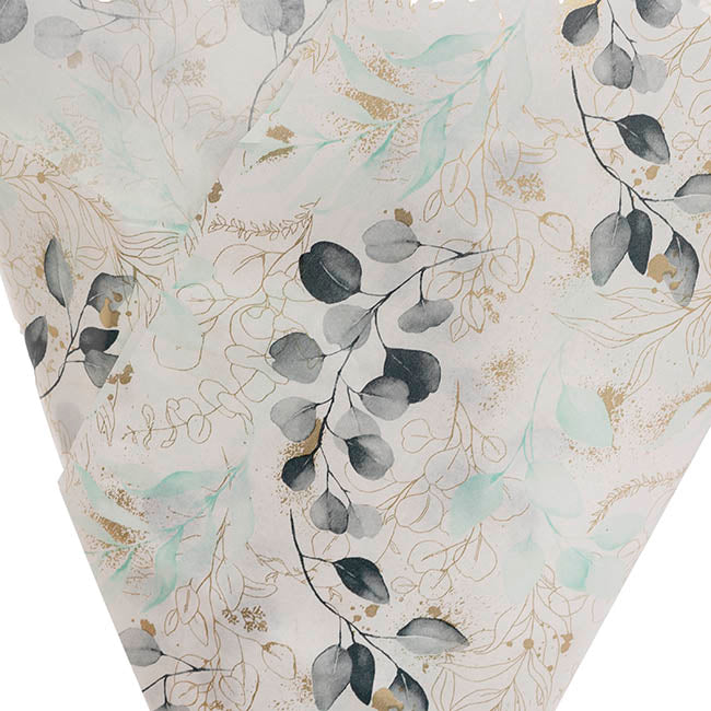 Tissue Paper Luxe Leaves Pk100 28gsm White