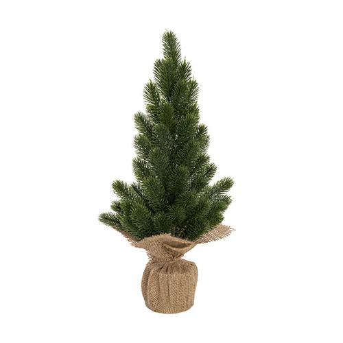 Artificial Spruce Pine Burlap Jute Table TOP Tree Green 48cmH