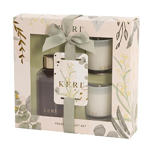 Fragrance Candle and Diffuser Gift Set Vanilla and Peach Blossom