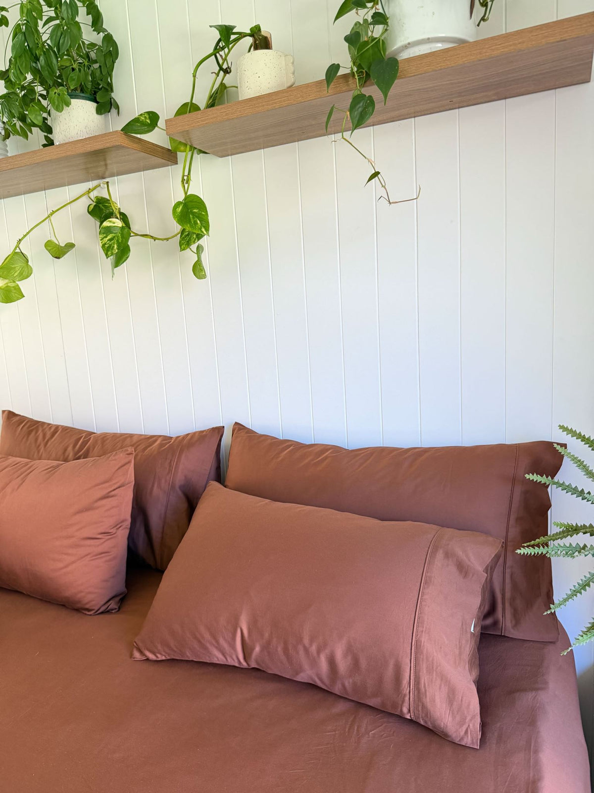 Pillowcase 400 Thread Count Bamboo Cotton Nara Chocolate - Standard Brown