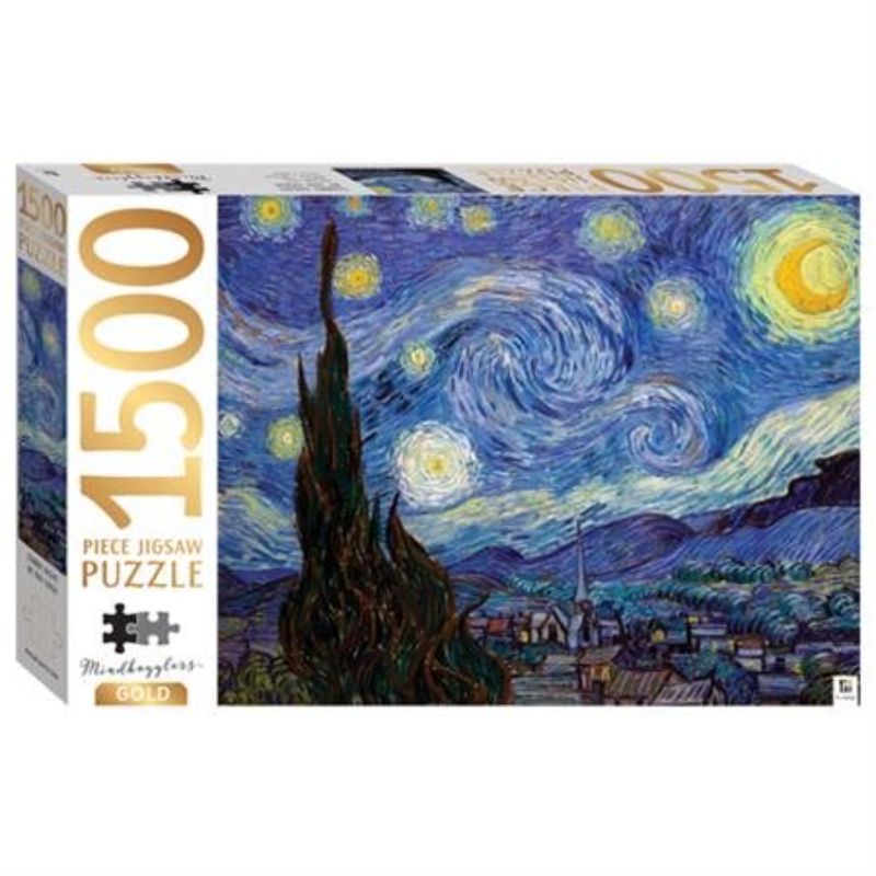 Jigsaw Puzzle -  Mindbogglers Gold Starry Night by Van Gogh (1500pc)