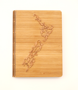 Elegant Fancy NZ Notebook with NZ Silver Beech and Bamboo Veneer, featuring a captivating design, perfect for writing and gifting.