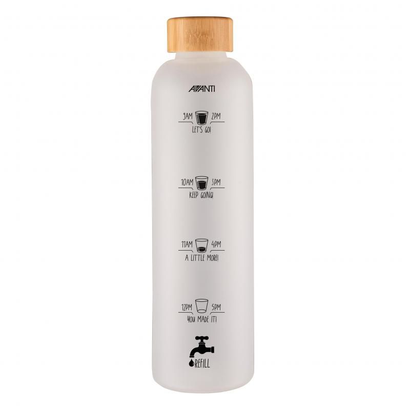 Avanti Drink More Velvet Glass Bottle 1L | Frosted White