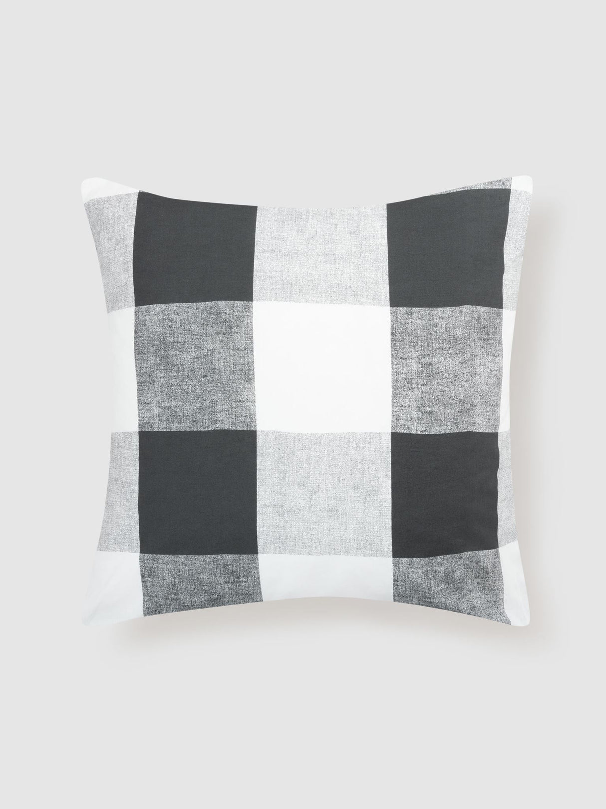 Alec European Pillowcase in Carbon, featuring a timeless check pattern and luxurious 100% cotton for elegant bedding design.