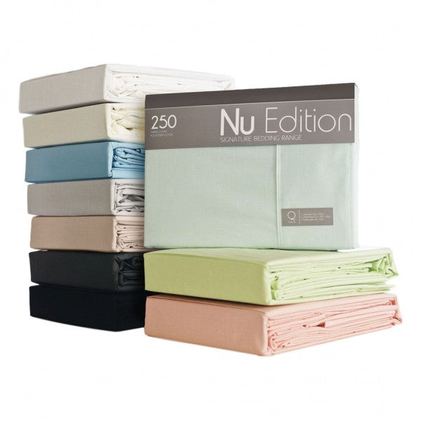 King Single White Sheet Set with elegant piping, made of 250TC Poly/Cotton for comfort and durability.