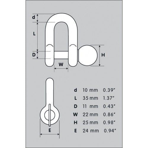 Nu-D Tested Shackle Easy Open Key  10mm X 2500kg
