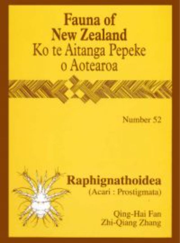 FAUNA 52 - RAPHIGNATHOIDEA book cover featuring detailed illustrations of Raphignathoidea mites and their ecological roles.