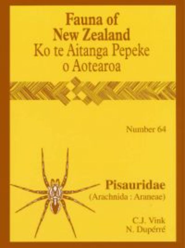 Comprehensive guide on New Zealand's Pisauridae, featuring species descriptions, maps, and rich illustrations of nurseryweb spiders.