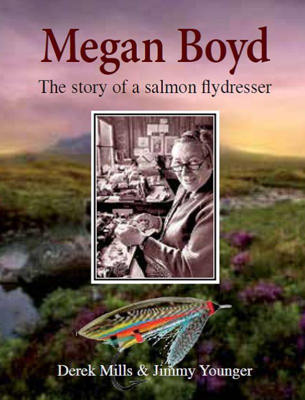Illustrated hardback book on Megan Boyd, renowned salmon fly dresser from Scotland, detailing her life and craftsmanship.