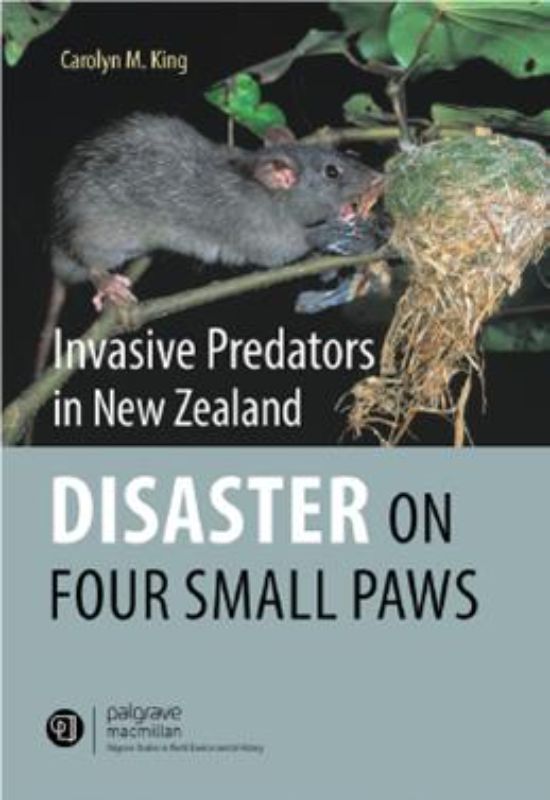 Book cover of 'Invasive Predators in New Zealand' by Carolyn M. King, detailing the impact of invasive species on native wildlife.