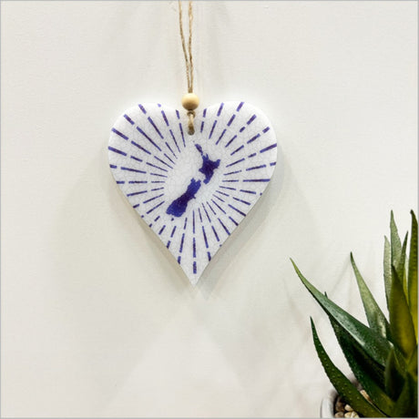 Vibrant heart-shaped hanging ornament in satin acrylic, perfect for holiday decor or thoughtful gifts.