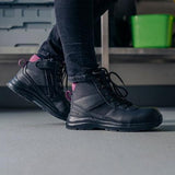 Womens 877 Zip Side Safety Boot Black Size 8