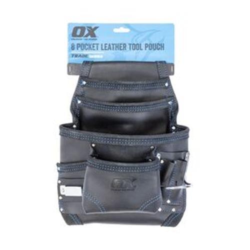 Trade Tool Pouch Black Leather 8 Pocket OX-T265603