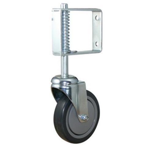 Spring Loaded Plate Gate Castor 100mm 100kg Rubber GSR100-HD