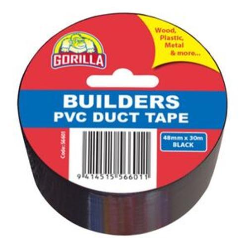 Builders PVC Duct Tape Black 48mm x 30m