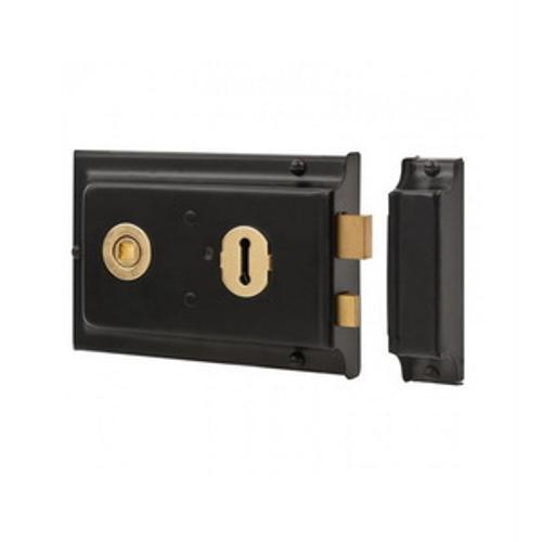 Double Handle Rimlock With Spindle And Knob Black
