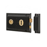 Double Handle Rimlock With Spindle And Knob Black