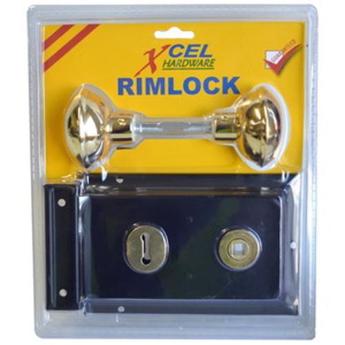 Double Handle Rimlock With Spindle And Knob Black