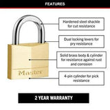 Padlock Brass Diamond Keyed 40mm 2 Pack