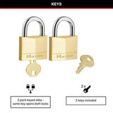 Padlock Brass Diamond Keyed 40mm 2 Pack