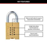 Padlock Combination Reset 50mm Solid Brass