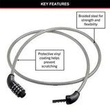 Cable Combo Lock 1.5m x 10mm