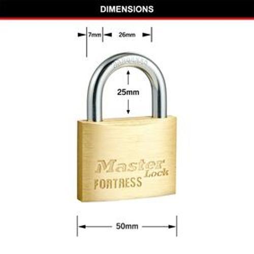 Fortress Keyed Padlock Solid Brass 50mm