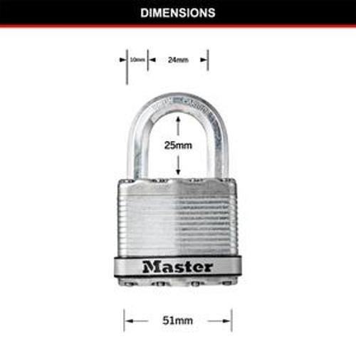 Magnum Keyed Padlock Shackle Laminated Steel/Titanium 51mm 25mm