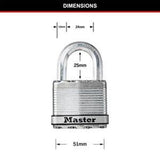 Magnum Keyed Padlock Shackle Laminated Steel/Titanium 51mm 25mm