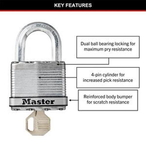 Magnum Keyed Padlock Shackle Laminated Steel/Titanium 51mm 25mm