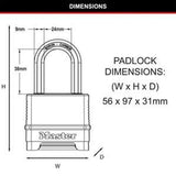 Combination Padlock 38mm Shackle