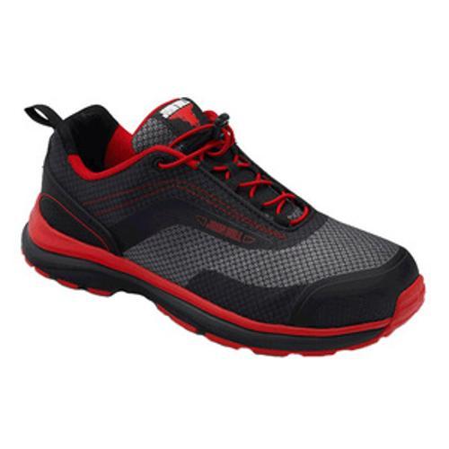 Leopard Lace Up Safety Jogger Black/Red Size 10