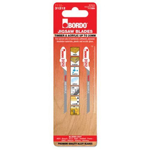 T-Shank Jig Saw Blade For HCS Timber And Acrylic Upto 20mm 2 Pack