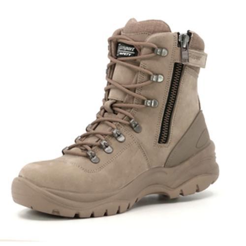 Capri Zip Safety Boot Steel Toe And Midsole Sand UK9