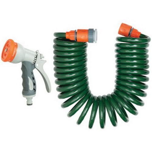 Tap Ready Fitted Spiral Hose and spray Gun 8mm Diameter x 15m