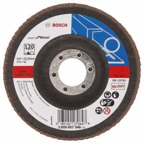 Angled Flap Disc For Metal 115 x 22.23mm Zirconia Aluminium Oxide 120 Grit 2608607346