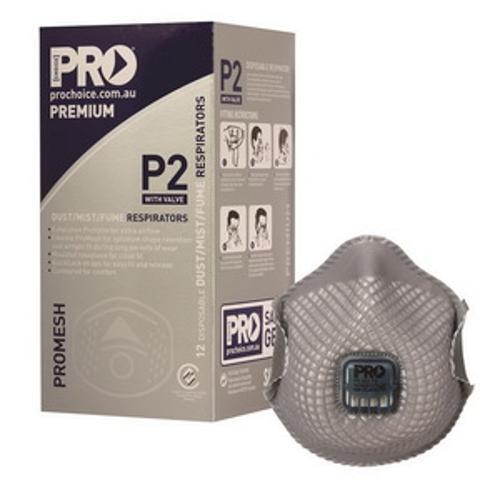 ProMesh Respiratory Protection Disposable P2 Class Dust Mask With Valve 12 Pack PC822