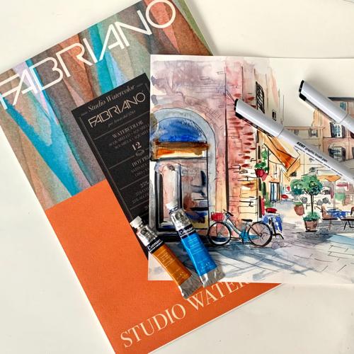 Fabriano Studio Watercolour Pads Hot Pressed 200gsm A4 FSC MIX CREDIT