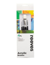 Reeves Acrylic Brush Sets White Synthetic Short Handle 5pc