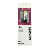 Reeves Oil Colour Brush Sets Hog Bristle Short Handle 4pc